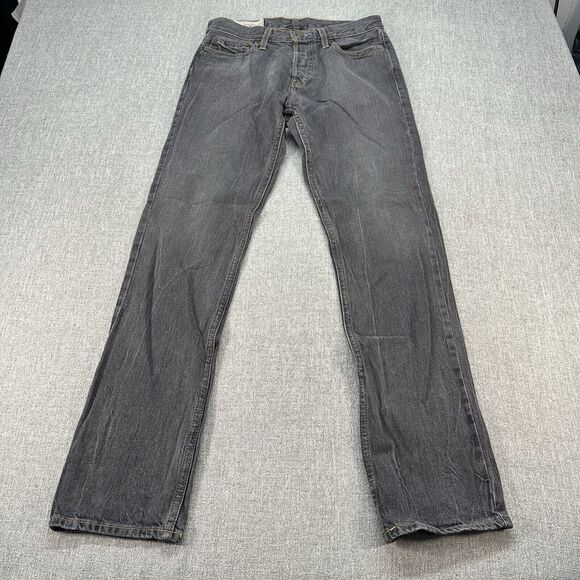 Hollister Jeans Mens 30x32 Gray‎ Slim Straight Stretch Button Fly Denim - Picture 1 of 11